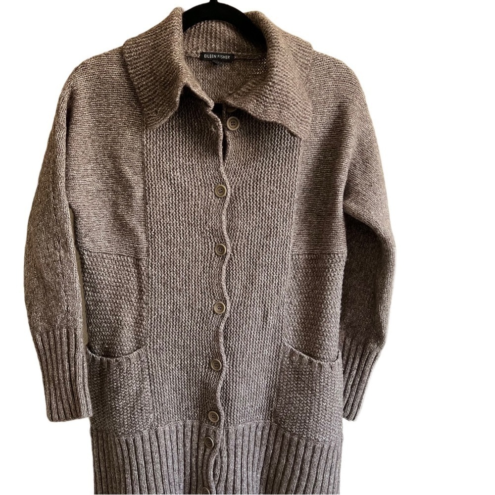 EILEEN FISHER KNIT ALPACA MERINO WOOL BUTTON DOWN SWEATER WOMANS Small